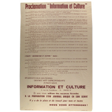 Proclamation Information et Culture.