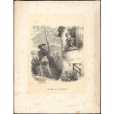 Fable de La Fontaine. . Le coq et le Renard. Livre II, Fable 15. Illustration.