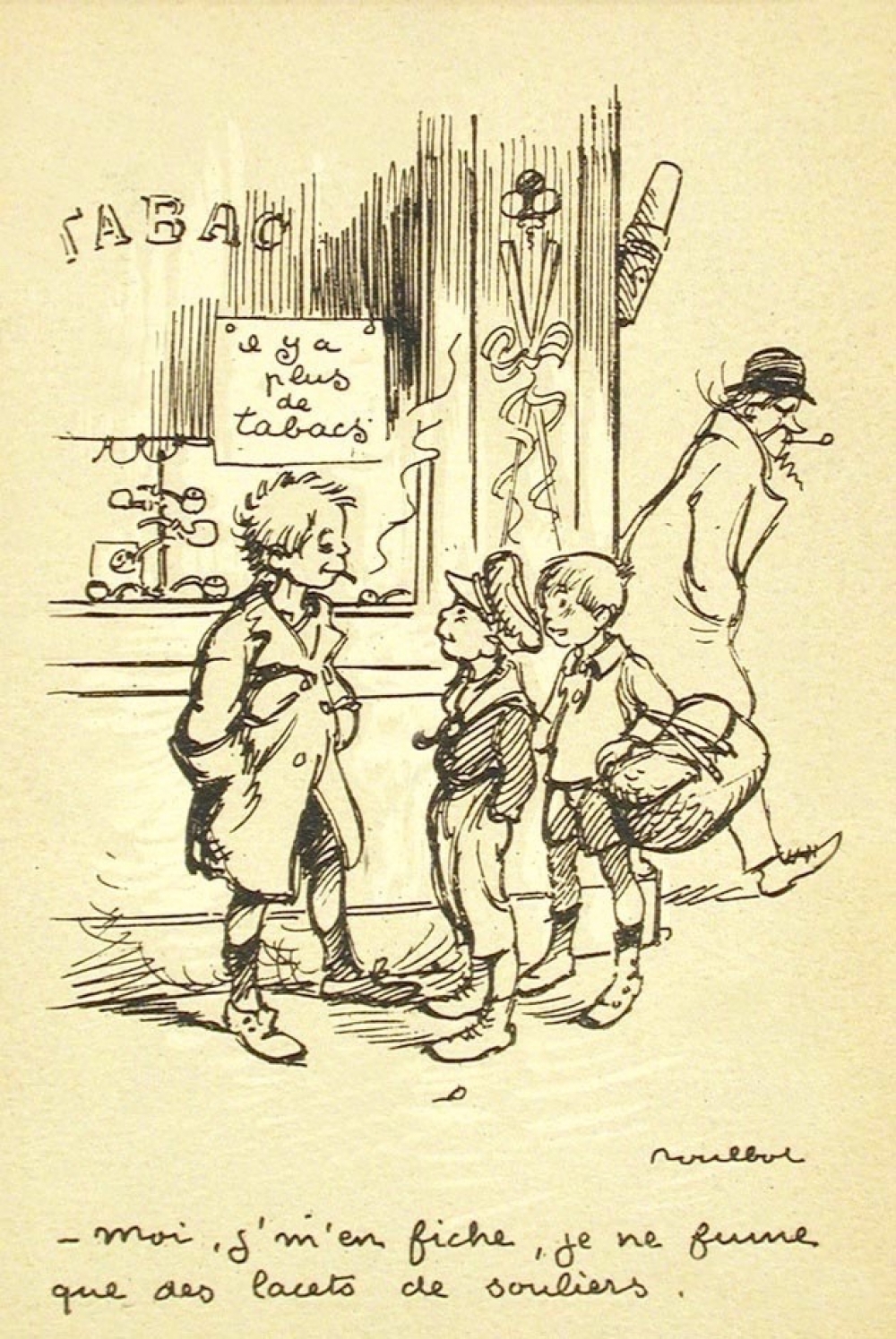 Il y a plus de tabacs - Moi, j'men fiche, je ne fume que des lacets de souliers.