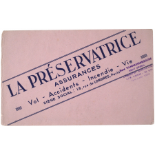 Buvard publicitaire. La Préservatrice. Assurances.
