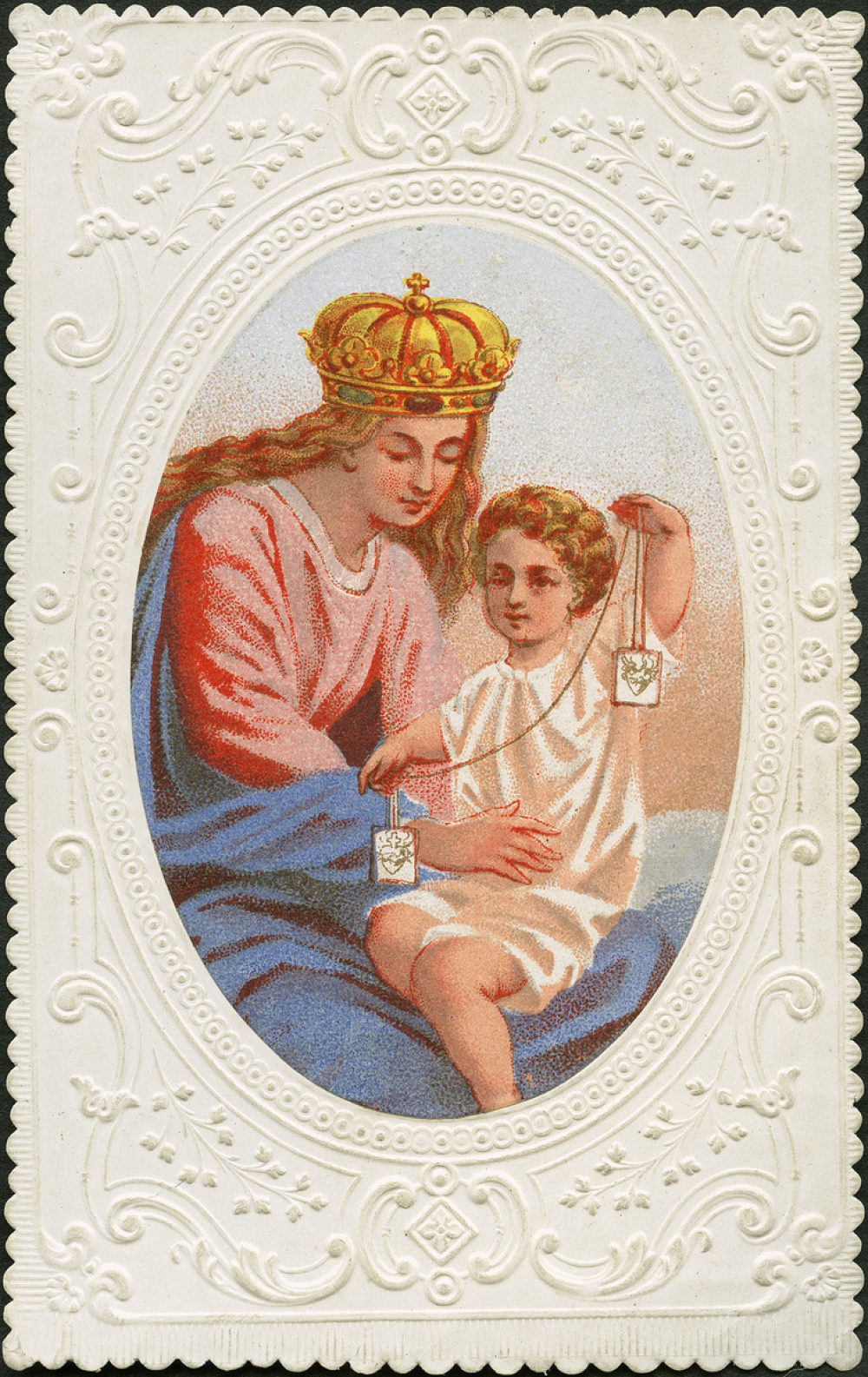 Image religieuse. Vierge à l'enfant. 