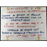 Université d'été Laboratoire de Statistique - Expériences de Groupes de Travail pluridisciplinaires sur la Statistique.