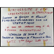 Université d'été Laboratoire de Statistique - Expériences de Groupes de Travail pluridisciplinaires sur la Statistique.