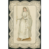 Image religieuse. Image de communion. Communiante. 