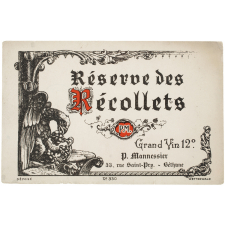 Buvard publicitaire. Réserve des Récollets.