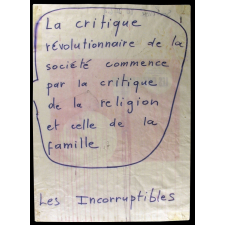 La Critique révolutionnaire de la société commence par la critique de la religion et celle de la famille.