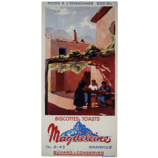 Buvard publicitaire. Biscottes Magdeleine. Un village de Provence.