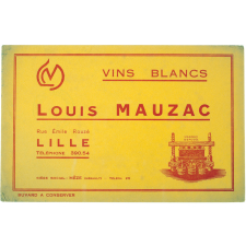 Buvard publicitaire. Vins blancs Louis Mauzac.
