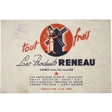 Buvard publicitaire. Tout frais, les Produits Reneau.