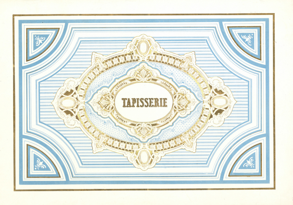Dessus de boîte à ouvrages. Tapisserie.