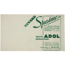 Buvard publicitaire. Gouttes Adol antispasmodiques.