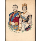 La Reine d'Angleterre et son auguste époux. Visite à L.L.M.M. l'Empereur et l'Impératrice des Français à l'inauguration du port de Cherbourg. Août 1858.