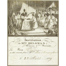 Ex-praemio . Institution de Melles Delomas. 1ère Classe 2ème Division.