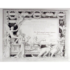 Exposition Universelle de 1889. Le jury international des récompenses décerne un diplôme de Grand Prix.