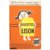 Buvard publicitaire. Biscottes Lison. 