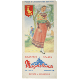 Buvard publicitaire. Biscottes Magdeleine. Aunis. 
