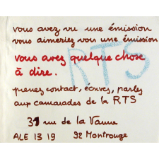 Vous avez vu une émission - Vous aimeriez voir une émission - Vous avez quelque chose à dire.
