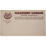 Buvard publicitaire. Iodarsenic Guiraud.
