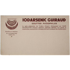 Buvard publicitaire. Iodarsenic Guiraud.