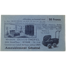 Buvard publicitaire. Maison Devos-Thorel.