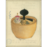 Cochinchine/Dessin de mémoire : un service à bétel Annamite.