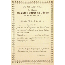 Ex-praemio . Pensionnat des religieuses du Sacré-Coeur de Jésus de Montfleury.