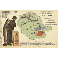 Émulsion Scott - Débilité générale, croissance, dentition, bronchite, rachitisme - Département du Tarn - 301.717 habitants - Chef-Lieu : Albi - Sous-préfecture : Castres.