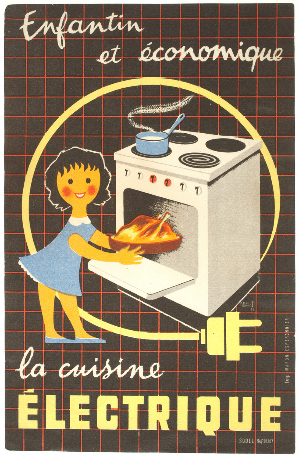 Buvard publicitaire. Enfantin et économique, la cuisine électrique.