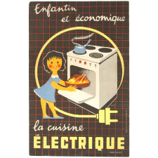 Buvard publicitaire. Enfantin et économique, la cuisine électrique.