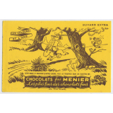 Buvard publicitaire. Les voleurs et l'âne. Chocolats fins Menier. 