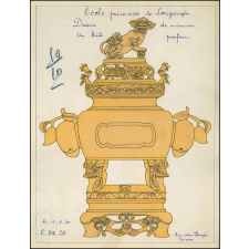 Cochinchine/Dessin de mémoire : un brûle-parfum.