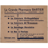 Buvard publicitaire. La Grande Pharmacie Bartier.