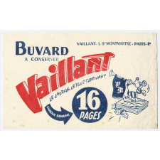 Buvard publicitaire. Vaillant. Le journal le plus captivant.