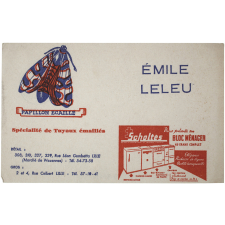 Buvard publicitaire. Emile Leleu. Papillon Ecaille.