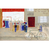 Queue pour le beurre Chez Fine, rue Nationale, Paris 13e.