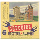 Buvard publicitaire. Biscottes allégées Grégoire. Château d'Anet (Eure-et-Loir).