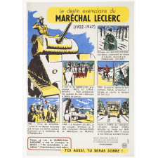 Buvard publicitaire. Le destin exemplaire du Maréchal Leclerc (1902-1947).