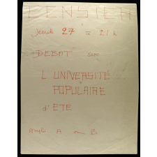 Censier - Débat sur l'université populaire d'été.
