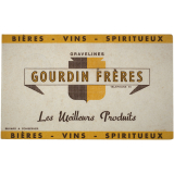 Buvard publicitaire. Gourdin Frères - Bières - Vins - Spiritueux.