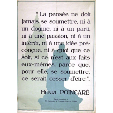 Paroles prononcées par Henri Poincaré au 75ème Anniversaire de l'Université Libre de Bruxelles. 