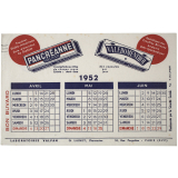 Buvard publicitaire. Pancréanne Valpan. Calendrier de 1952.