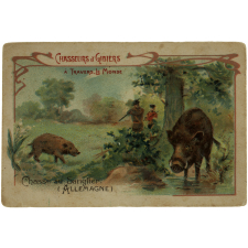 Image à collectionner. Chasse au Sanglier (Allemagne).
