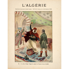 Le dey d'Alger frappe le consul de France de son éventail. L'Algérie. n°6.