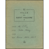 Cahier de devoirs journaliers de CM2. Ville de Saint-Nazaire. Ecole Jules Ferry. Année 1956-1957.