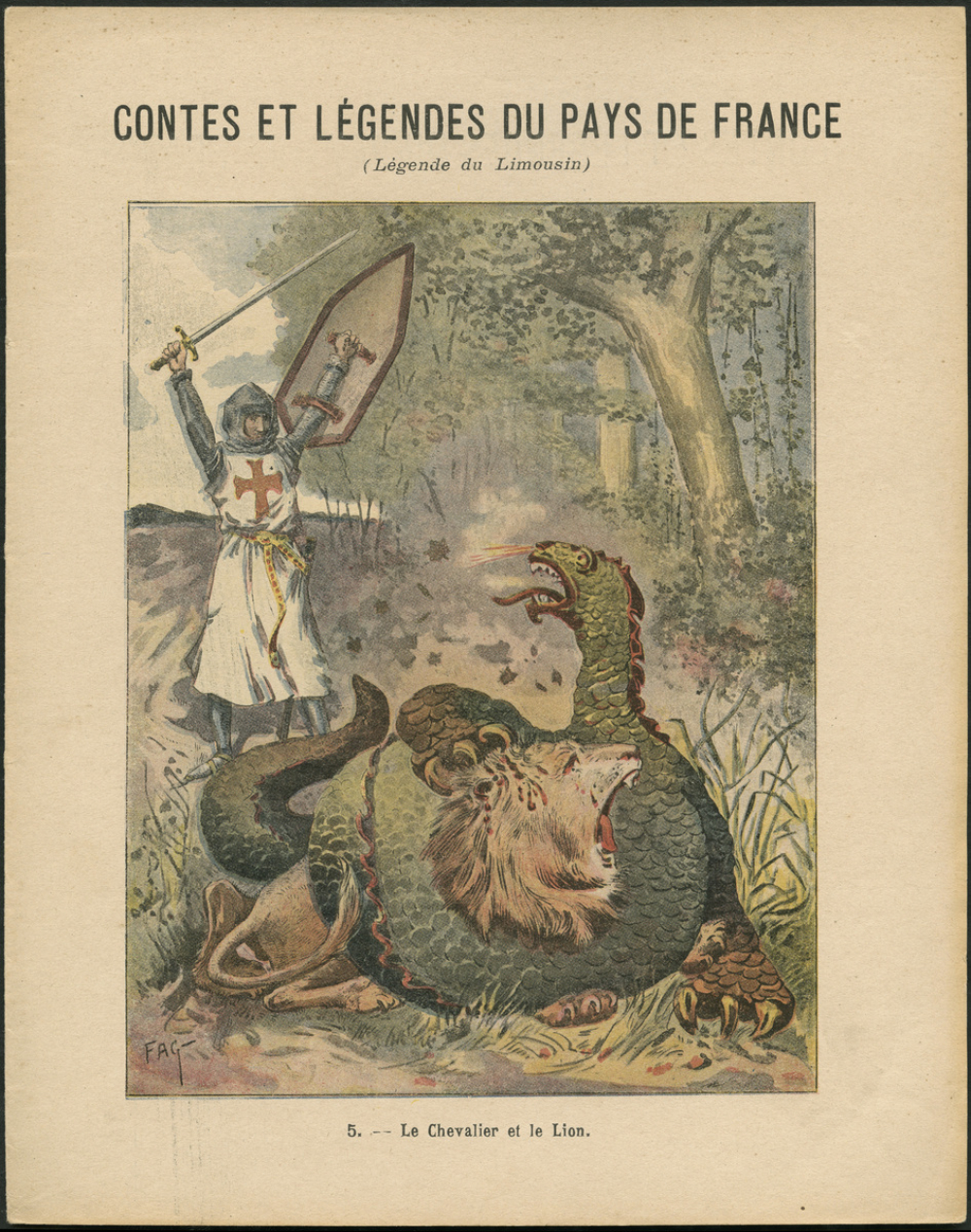 Le Chevalier et le Lion (Légende du Limousin) - Contes et légendes du pays de France. N°5. 