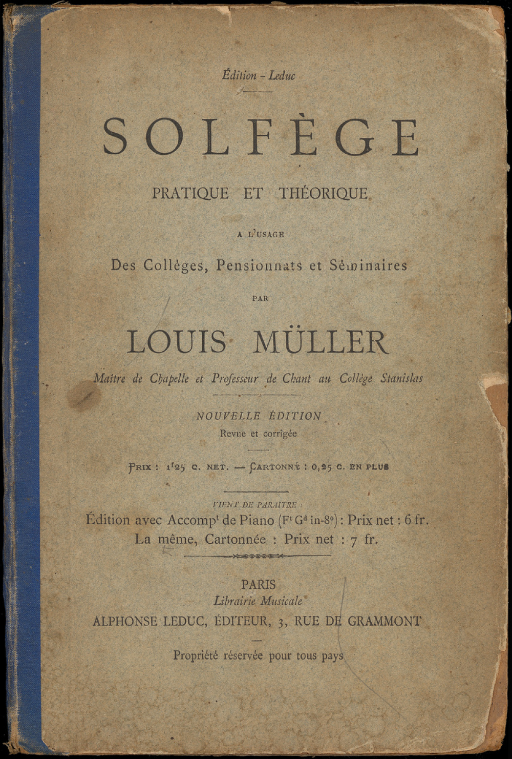 Solfège. Pratique et théorique. A l'usage des collèges, maisons d'éducation, pensionnats et séminaires.
