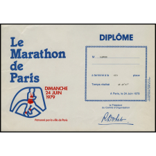 Diplôme. Le Marathon de Paris. 