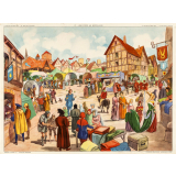Tableaux d'histoire. N°17. Une foire au Moyen-Age / N°18. Saint-Louis à Vincennes. 