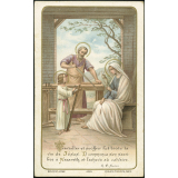 Image religieuse. Travailler et souffrir fut toute la vie de Jésus. 