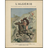 Taschefin se précipita du haut d'une roche escarpée, à cheval, et portant sa femme en croupe. L'Algérie. n°4.